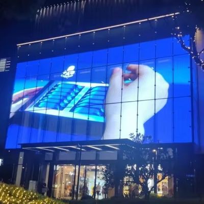 صفحه نمایش LED شفاف پنجره 1000mm اندازه پنل صفحه نمایش LED میش 32768 نقطه / M2 تراکم پیکسل